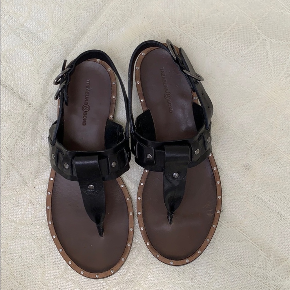 Treasure & Bond Black Leather Sandal